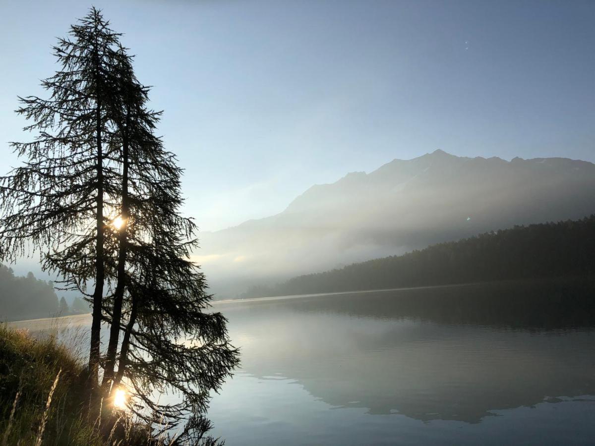 Ferienwohnung Pontresina - Chesa Andrea - Gartensitzplatz Buitenkant foto